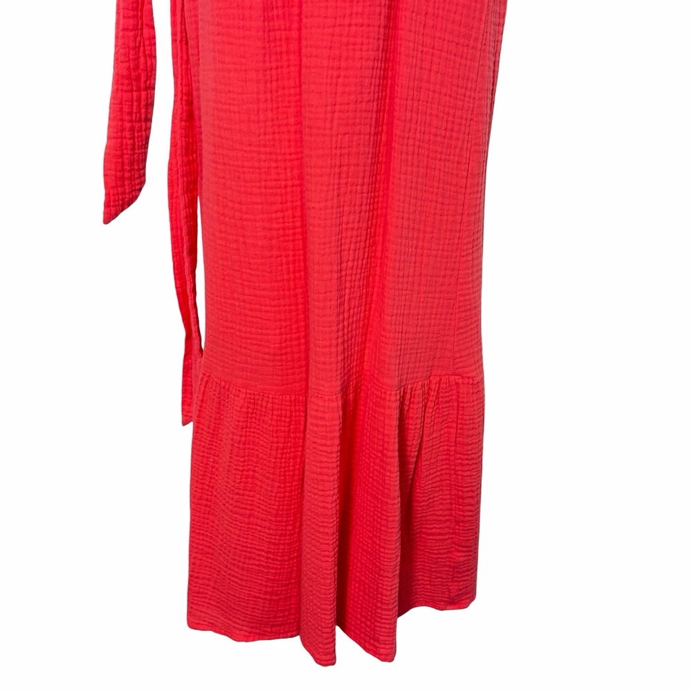 Johnnie-O Julie Button-Front Maxi Shirt Dress with Waist Tie, Size L - Picture 11 of 15